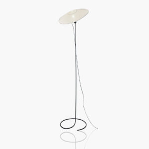 détail pied cuivre lampadaire UFO 2 blanc