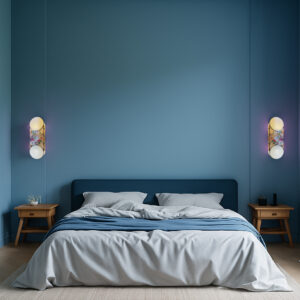 applique mural fleuris pour chambre bleu