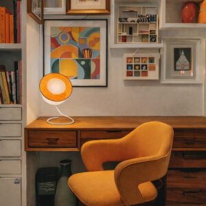 Lampe à poser orange fabriquée en France